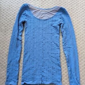 Free People Vibrant Blue Long Sleeve Top